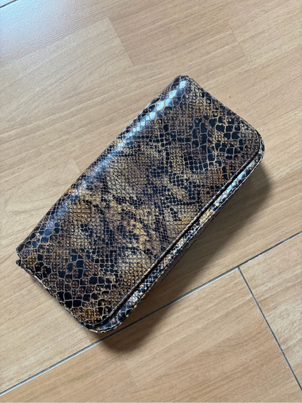 Banana Republic Snake-Print Leather Handbag or Clutch Brown & Black